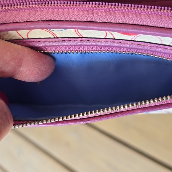 Coach Multicolor Signature C Wristlet with Pink Trim and Silver Charm. 8.25x4.25 - Picture 4 of 7
